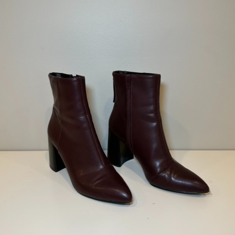 Kurt Geiger Heeled Pointed Toe Ankle Boots - EU 40/US 9, Burgundy